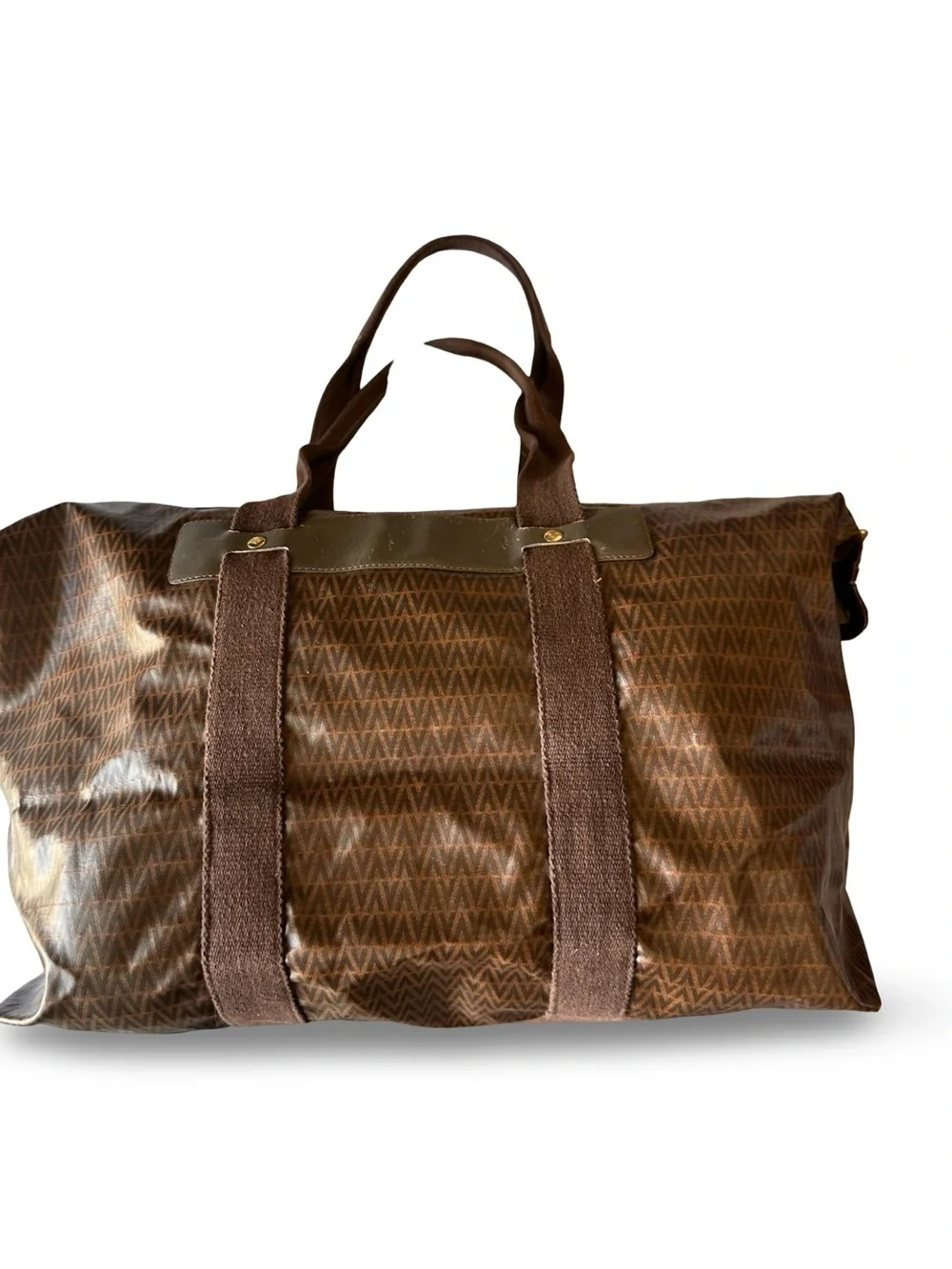 Mario Valentino Brown Monogram Duffel Bag Mens/Women Unisex